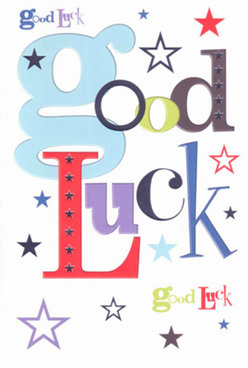 With a design that radiates confidence and care, this good luck card captures the vibrant spirit of Merton and the friendly expertise of its local florists. The message leaps from the crisp white background in a lively medley of colours: a large, gentle blue 'g' sets a playful tone, surrounded by bold reds and saturate purples, perfectly balanced for both joy and reassurance-much like a bustling morning at Merton Abbey Mills market. Scattered across the card are hand-drawn stars-inky indigos, soft lavenders, mossy greens-each infusing a dash of whimsy and suggesting limitless possibilities. The smooth, substantial card stock feels luxurious and inviting, reminiscent of the care Flowers Merton puts into every arrangement. This card is crafted for moments of change and celebration: a big test, a first day at a new job, or any moment calling for heartfelt encouragement. Its design wraps every wish in anticipation, pride, and the sense that, with community support, luck truly is within reach.